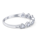 14K Gold 0.20ct Heart 6.3mm G SI Diamond Engagement Half Eternity Wedding Ring