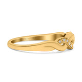 14 K Gold, 0,03 ct, rund, 4,5 mm, Infinity-Band, G SI, halbe Ewigkeit, Diamant-Verlobungs-Ehering