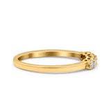 14 K Gelbgold, 0,15 ct, rund, 2 mm, Art-Deco-Band, G SI, halbe Ewigkeit, Diamant-Verlobungs-Ehering