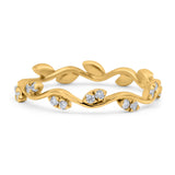 14 K Gold 0,21 ct runder Pave 4 mm Band G SI Blatt Eternity Diamant Verlobungs-Ehering