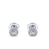 14K Gold .12ct 6mm Heart Shaped Diamond Engagement Wedding Stud Earrings
