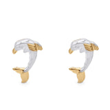 Gold dolphin earrings