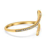14K Gold 0.10ct Round 3mm G SI Diamond Petite Dainty Snake Eternity Band Engagement Wedding Ring