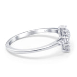 14K Gold 0.12ct Round 9mm G SI Diamond Sideways Cross Eternity Band Engagement Wedding Ring