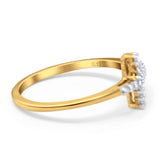 14 K Gold, 0,12 ct, rund, 9 mm, G SI-Diamant, seitliches Kreuz, Eternity-Band, Verlobungsring, Ehering