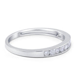 14K Gold 0.24ct Round 3mm G SI Diamond Channel Set Half Eternity Engagement Wedding Ring