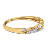 14K Gold 0.12ct Round 3mm G SI Diamond Half Eternity Engagement Wedding Anniversary Band Ring