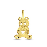 14K Yellow Gold Bear Pendant 18mmX12mm With 16 Inch To 24 Inch 0.9MM Width Angle Cut Wheat Chain Necklace