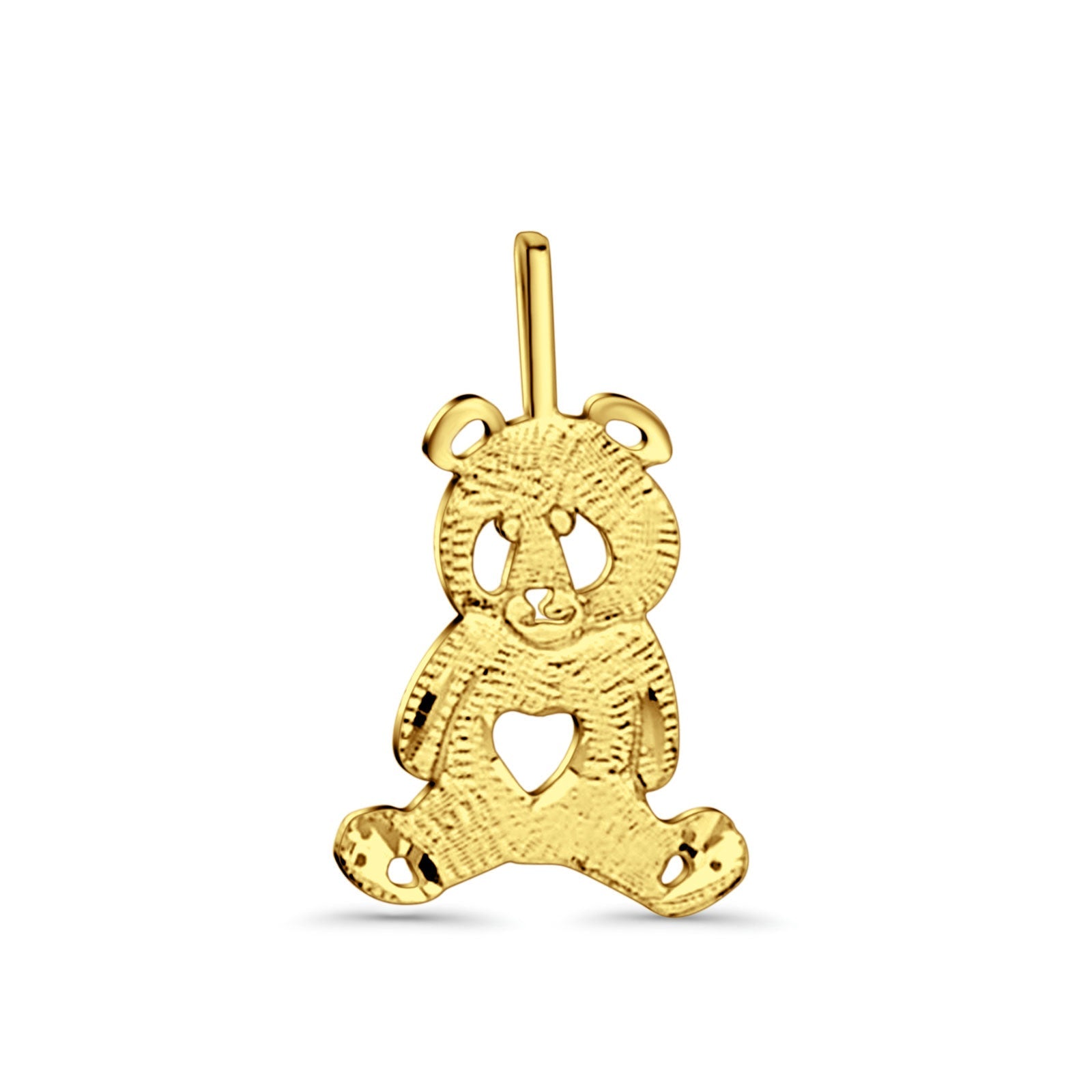 14K Yellow Gold Bear Pendant 18mmX12mm With 16 Inch To 22 Inch 1.2MM Width Classic Rolo Cable Chain Necklace