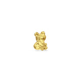 14K Yellow Gold Bear Pendant 14mmX10mm With 16 Inch To 22 Inch 1.2MM Width Side DC Rolo Cable Chain Necklace