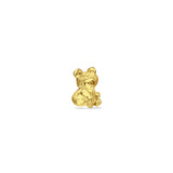 14K Yellow Gold Bear Pendant 14mmX10mm With 16 Inch To 22 Inch 1.2MM Width Flat Open Wheat Chain Necklace