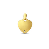 14K Yellow Gold Engravable CZ Heart Pendant 24mmX17mm With 16 Inch To 18 Inch 1.1MM Width Wheat Chain Necklace