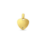 14K Yellow Gold Engravable CZ Heart Pendant 21mmX15mm With 16 Inch To 22 Inch 0.5MM Width Box Chain Necklace