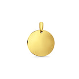 14K Yellow Gold Engravable Round Pendant 25mmX19mm With 16 Inch To 24 Inch 0.6MM Width Box Chain Necklace
