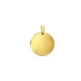 14K Yellow Gold Engravable Round Pendant 21mmX16mm With 16 Inch To 24 Inch 0.8MM Width Box Chain Necklace