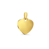 14K Yellow Gold Engravable Heart Pendant 24mmX17mm With 16 Inch To 24 Inch 0.8MM Width Square Wheat Chain Necklace