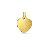 14K Yellow Gold Engravable Heart Pendant 24mmX17mm With 16 Inch To 22 Inch 1.2MM Width Classic Rolo Cable Chain Necklace