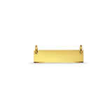 14 K Gelbgold, schlichte ID für Halskettenanhänger, 5 mm x 25 mm, mit 16 Zoll bis 22 Zoll 1,2 mm breiter seitlicher DC-Rolo-Kabelkette