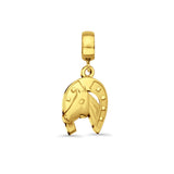 14K Yellow Gold Horse Shoe Charm for Mix&Match Pendant 22mmX10mm With 16 Inch To 22 Inch 1.1MM Width Wheat Chain Necklace