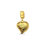 14K Yellow Gold Heart Charm for Mix&Match Pendant 20mmX10mm With 16 Inch To 24 Inch 0.8MM Width Box Chain Necklace