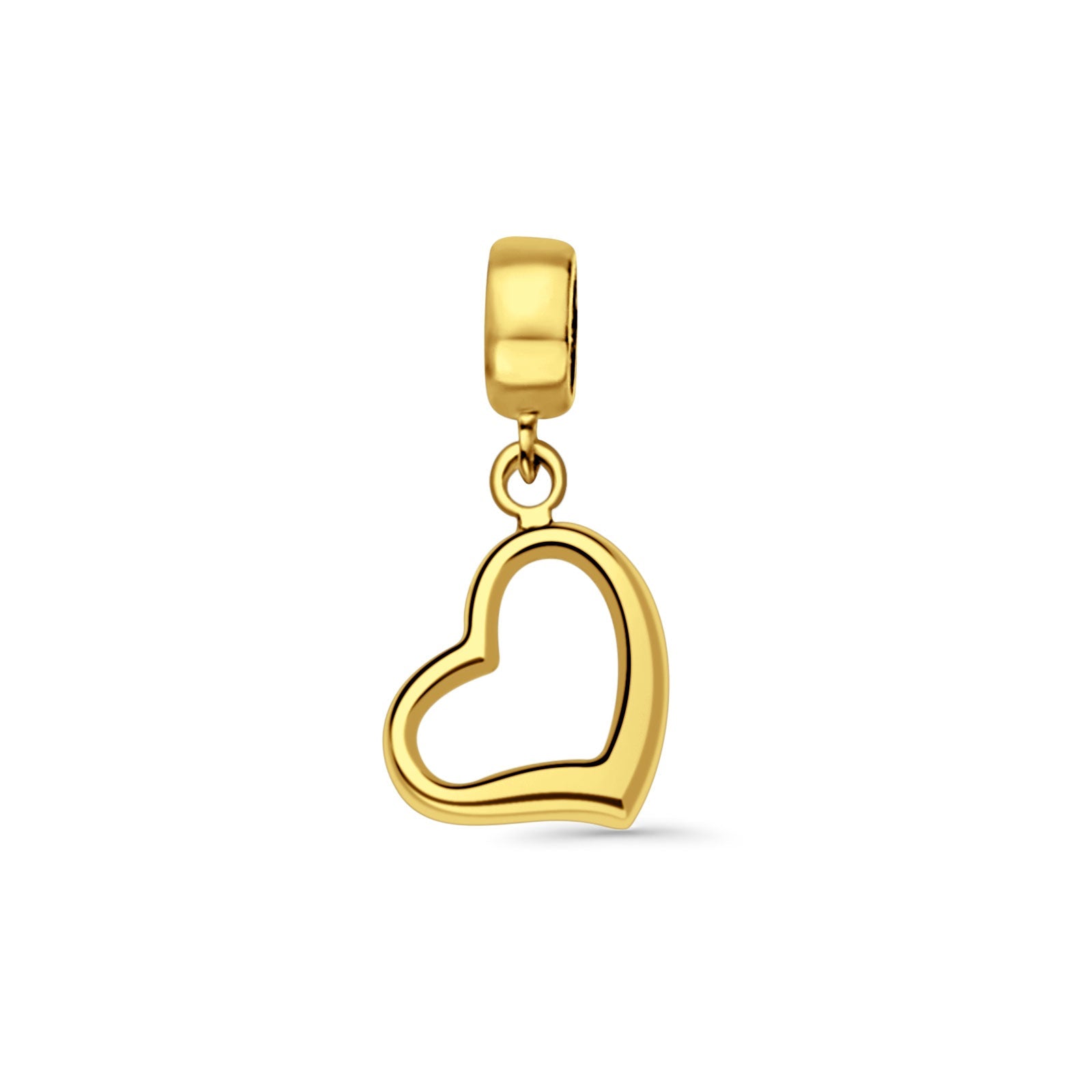 14K Yellow Gold Heart Charm for Mix&Match Pendant 21mmX10mm With 16 Inch To 24 Inch 0.9MM Width Wheat Chain Necklace