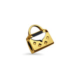 Handtaschenschieber aus 14 Karat Gelbgold für Mix&amp;Match-Anhänger 10 mm x 10 mm mit 16 Zoll bis 18 Zoll 1,0 mm breiter Kastenkette