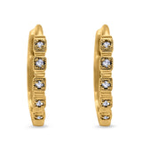 Creolen-Huggie-Ohrringe aus 14-karätigem Gold mit 0,07 Karat Diamant