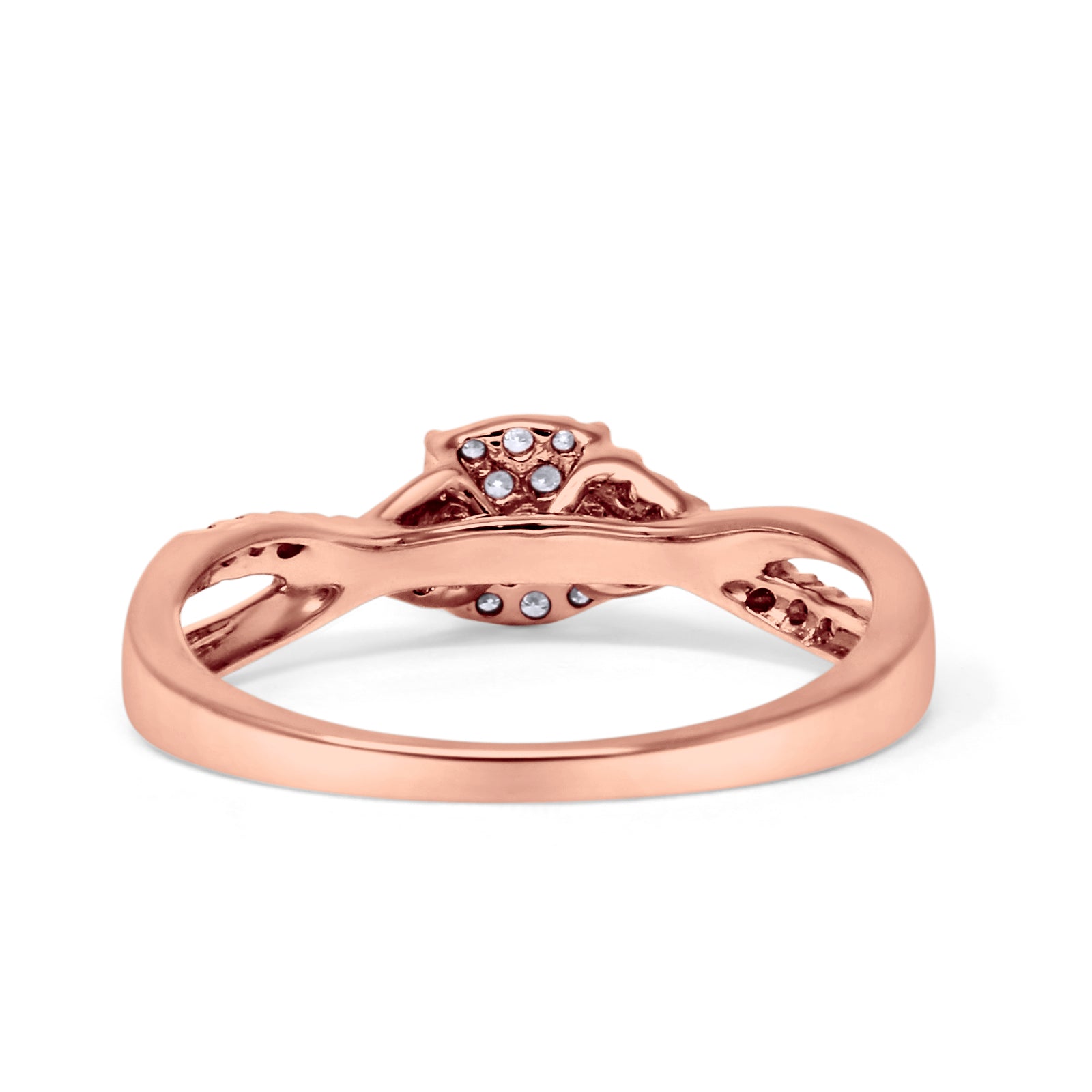 Infinity Twisted Rope Diamond Wedding Ring 10K Gold 0.15ct