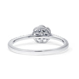 Blumenförmiger Diamant-Klee-Ring, 10 Karat Gold, 0,20 ct
