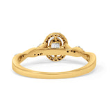 Infinity Twisted Rope Diamond Halo Ring 10K Gold 0.12ct