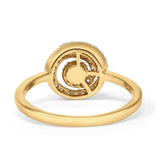 Diamond Spiral Swirl Ring Round Statement 10K Gold 0.27ct