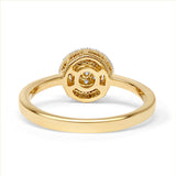 Halo Diamond Ring Round And Baguette 10K Gold 0.20ct