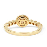 Funkelnder Halo-Ring mit rundem Diamant, 10 Karat Gold, 0,15 ct