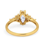 14K Gold Vintage-Stil Marquise-Form Braut simulierter Zirkonia Hochzeit Verlobungsring