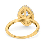 14K Gold Halo Art Deco Marquise Form Massiver Braut-Hochzeits-Verlobungsring mit künstlichem Zirkonia