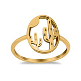 14K Gold Cactus Plain Band Solid Wedding Engagement Ring