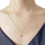 Halskette mit baumelndem Herzanhänger aus 14-karätigem Gold, 0,07 ct Diamant, 16"+2" Ext