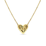 Diamant-Halskette mit Herz-Anhänger, 14 Karat Gold, 0,07 ct