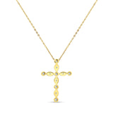 Halskette mit Diamant-Kreuz-Anhänger, 14 K Gold, 0,26 ct
