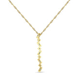 14K Gold 0.15ct Crystal Drop Diamond Pendant Necklace 18" Long