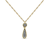 Diamant-Tropfen-Cluster-Halskette, 14 K Gold, 0,10 ct