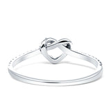 14 K Gold Schmuck 0,15 ct Twisted Knot Heart Infinity runder Diamant-Verlobungsring