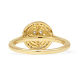 Cluster-Ring mit rundem Halo-Naturdiamant von 0,27 ct, 14-karätiges Gold