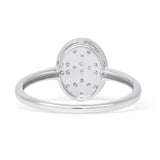 Oval Sparkling Cluster 0.09ct Natural Diamond Elegant Engagement Ring 14K Gold