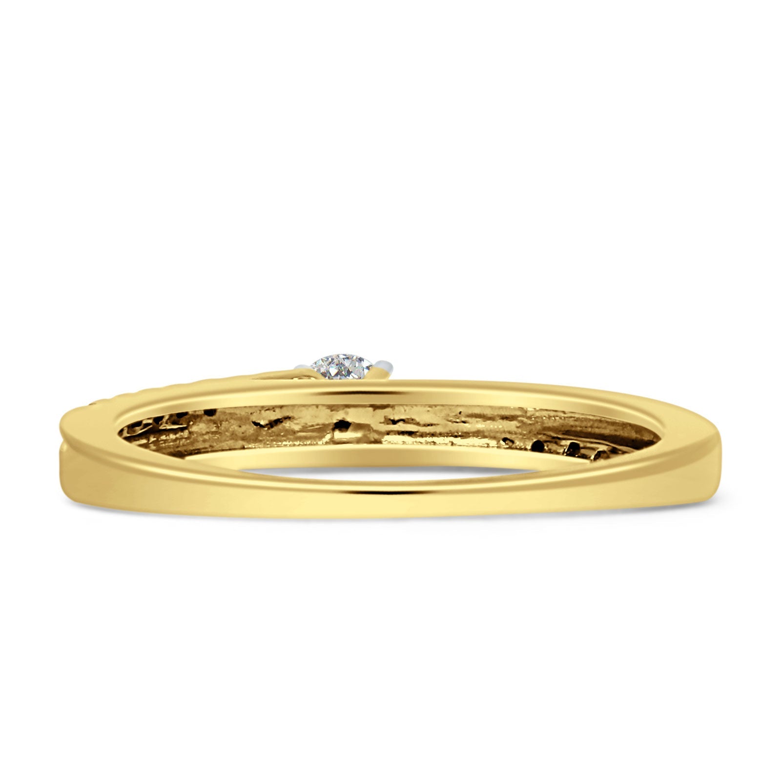 Diamond Solitaire Ring Round Statement 14K Gold 0.23ct