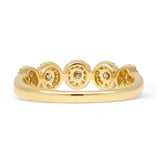 Blumen-Halo-Eternity-Ring mit 0,50 ct Diamant, halbwegs stapelbar, 14-karätiges Gold