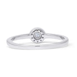 Classic Halo Solitaire Bridal Ring 0.20ct Round Natural Diamond 14K Gold