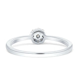 Minimalistic Flower Diamond Wedding Ring 14K Gold 0.11ct
