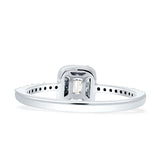 Halo-Diamant-Baguette-Ring, rund, 14 Karat Gold, 0,25 ct