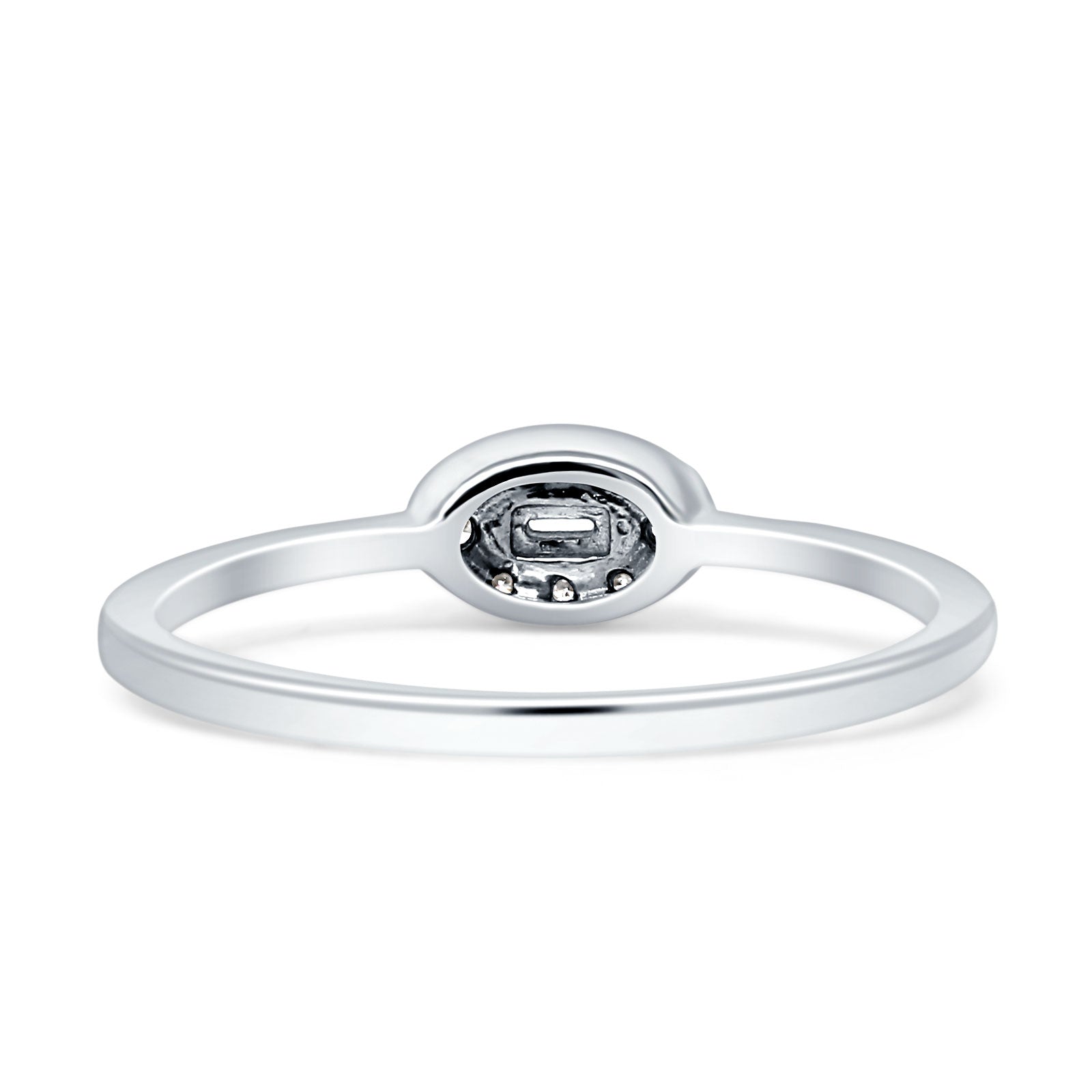 Oval Shaped Diamond Halo Ring 14K Gold 0.15ct